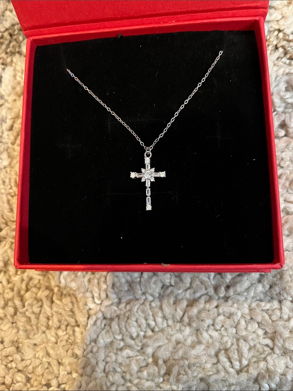 CZ silver cross